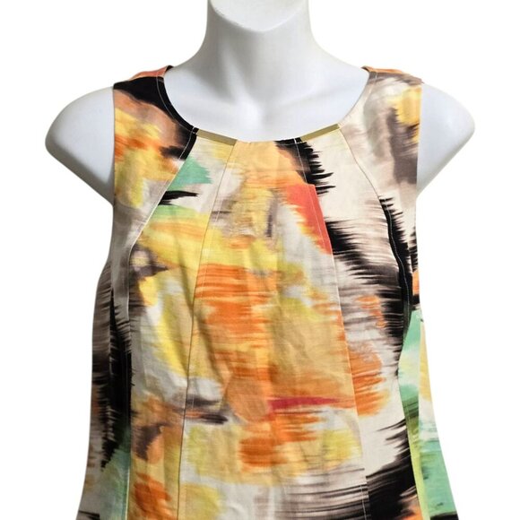 Calvin Klein NWT Sleeveless Abstract Linen Blend Sheath Dress Sz 8 - Picture 3 of 13